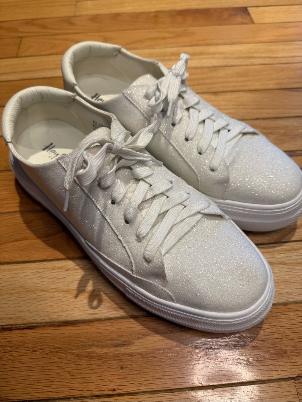 Hey Girl by Corky’s Women’s Glitter Lace-Up Sneakers - White